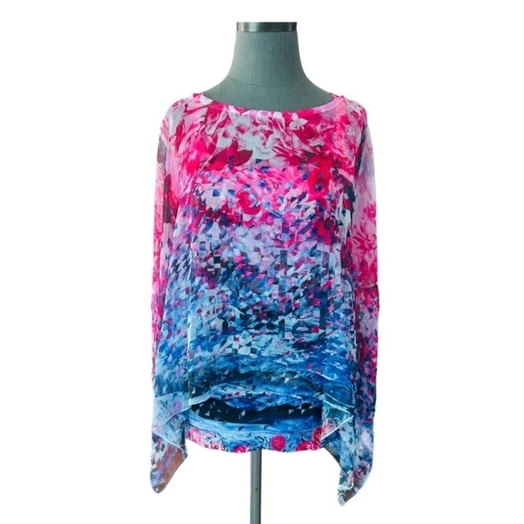 Women Cami Top & Duster Set STYLE & Co Illusive Vision 2pcs Tank & Cover Up Set - Picture 2 of 7